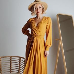 Baltic Borne Lydia Maxi Dress in Mustard